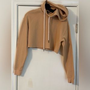 Urban Outfitters Out From Under Cropped Hoodie Sweat Top Extra Small in Tan